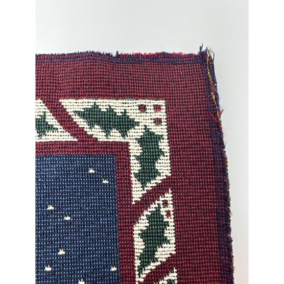 Vintage Snowman Tapestry Pillow Panel 18in Holiday Christmas Decor Winter Blue - Picture 13 of 15